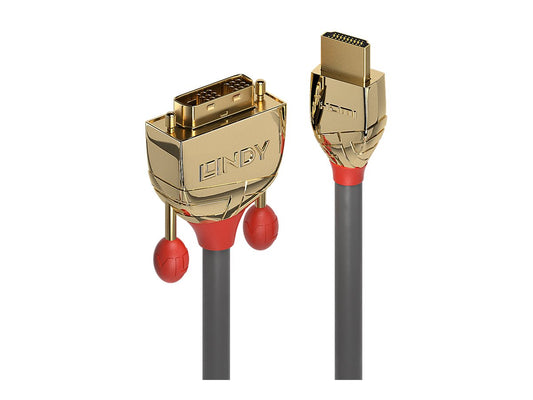 LINDY 15m Gold HDMI to DVI-D-Cable HDMI to DVI-D 18+1 connector