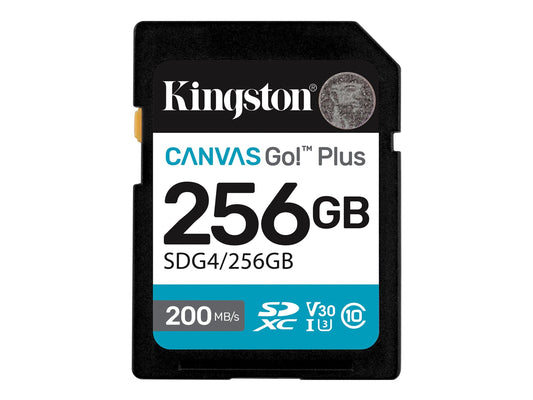 KINGSTON 256Go SDXC Canvas Go Plus Gen4 200Mo/s C10 UHS-I U3 V30
