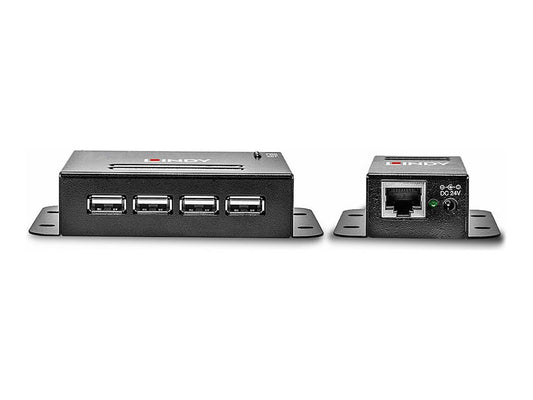 LINDY USB 2.0 Cat.5 Extender 50m Power over RJ45 4 Port