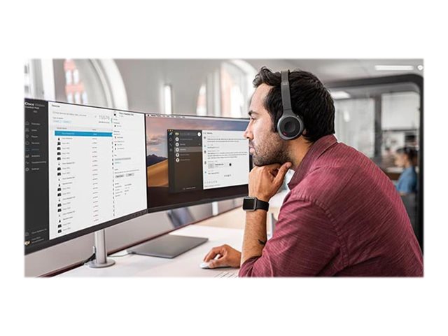 CISCO 730 Wireless Dual On-ear Headset+Stand USB-A Bundle-Carbon