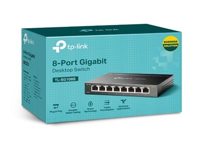 TP-LINK TL-SG108S 8-Port Desktop Gigabit Ethernet Switch Steel Case
