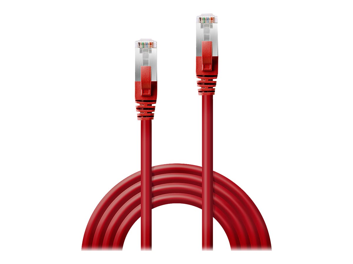 LINDY S/FTP Cat.6 Cable Red 1m LSOH incl. Testprotocol