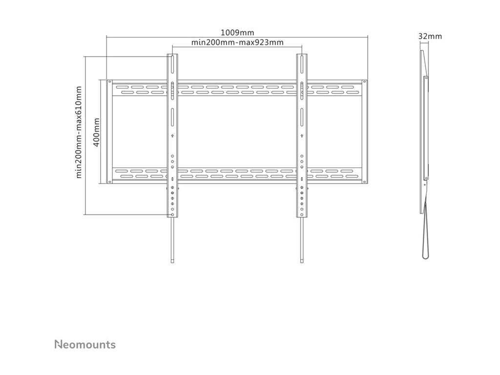 NEOMOUNTS LFD-W1000 Support pour écran mural 60-100p - fixe