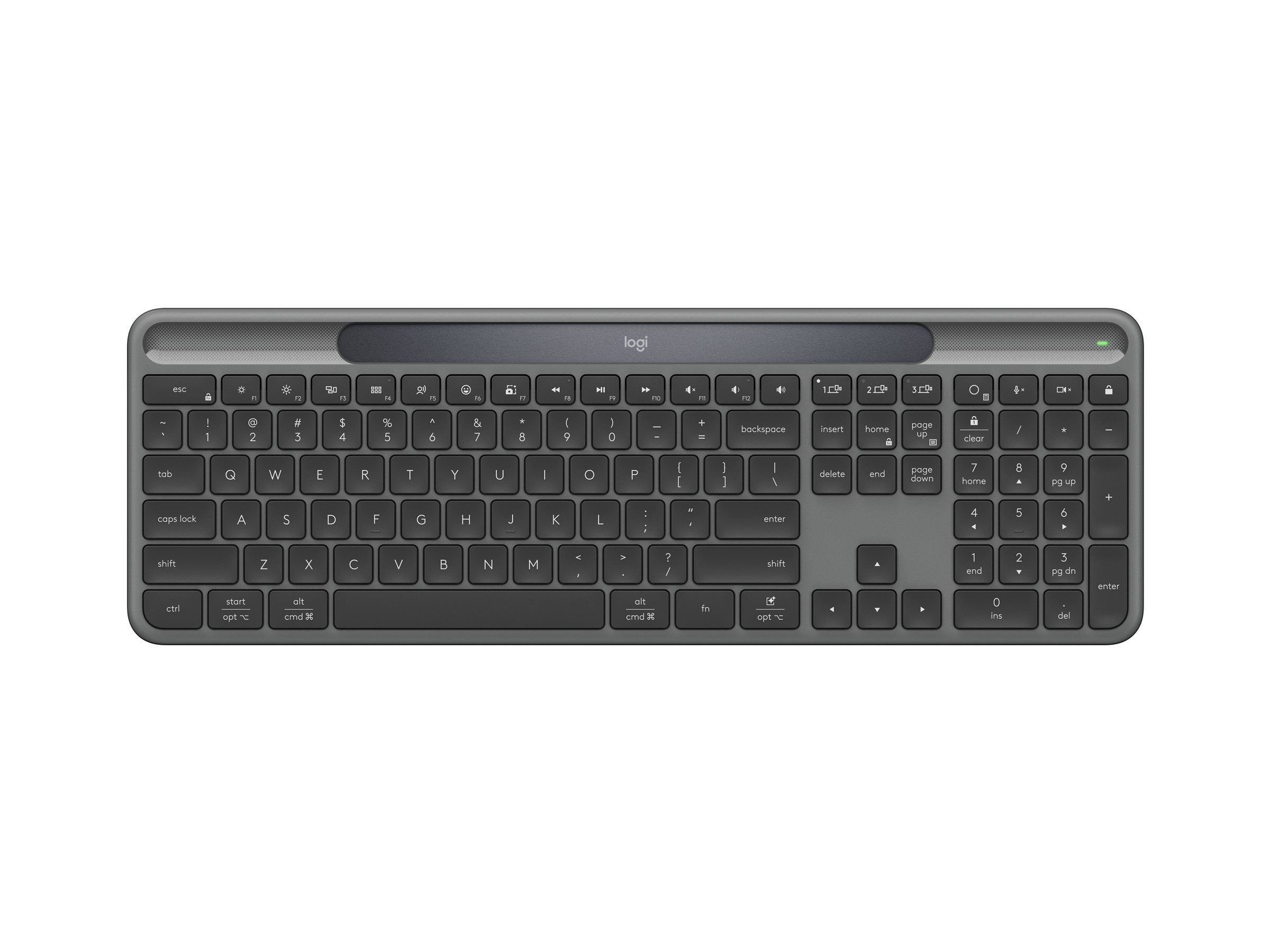 Logitech Signature Slim Solar + K980 for Business clavier Universel RF sans fil + Bluetooth QWERTY US International Graphite