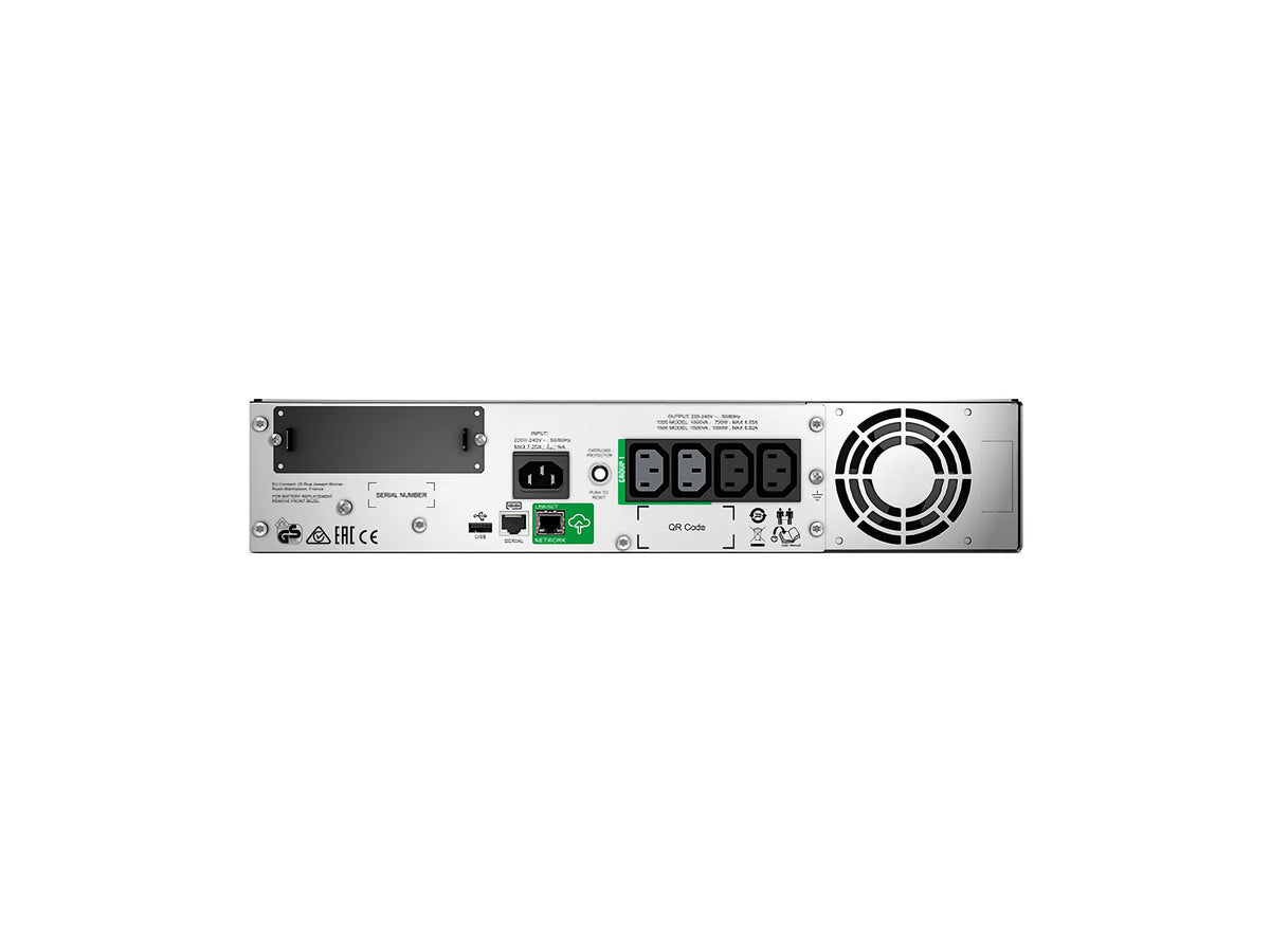 APC Smart-UPS 1000VA LCD RM UPS Rack AC 220/230/240V 700Watt 1000VA Ethernet 10/100 RS-232 USB oc 4 2U BK with APC SmartConnect