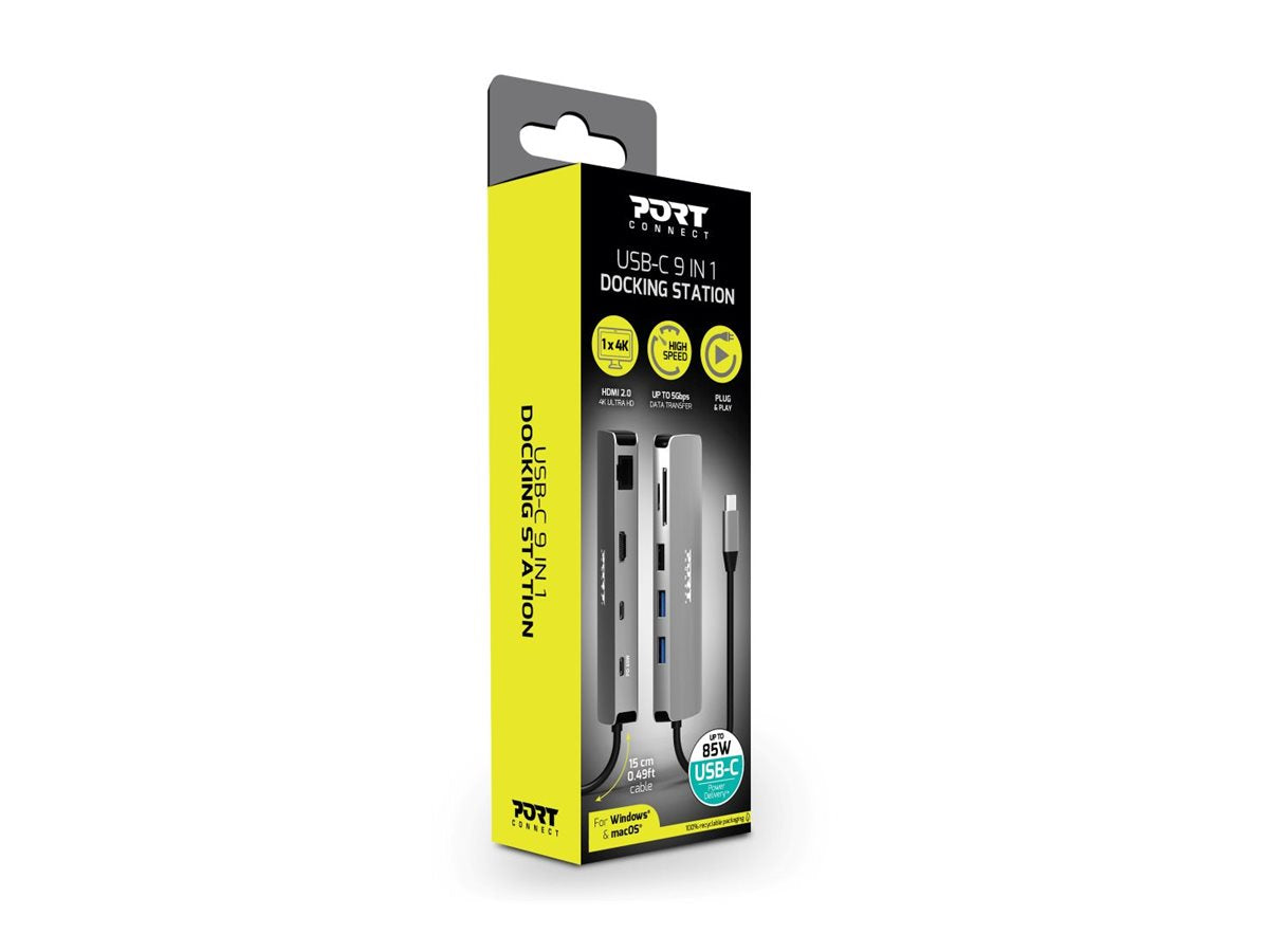 PORT DESIGNS Station DACCUEIL TYPE C 9 EN 1 - 1 x 4K HDMI - PD 85W - RETAIL BtoC