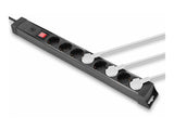 LINDY Mains 8 way gang socket with on/off Switch 3500W with overvoltage protection