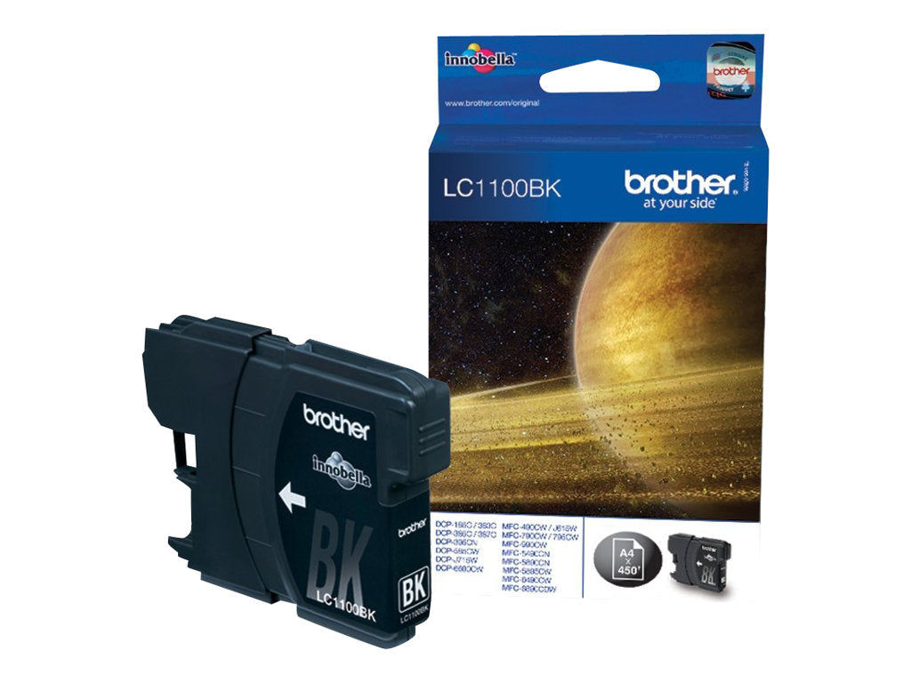 BROTHER LC-1100 cartouche d encre noir capacité standard 9.5ml 450 pages pack de 1
