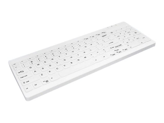 CHERRY Hygiene Compact Ultraflat Keyboard with NumPad Fully Sealed Watertight USB White (FR)