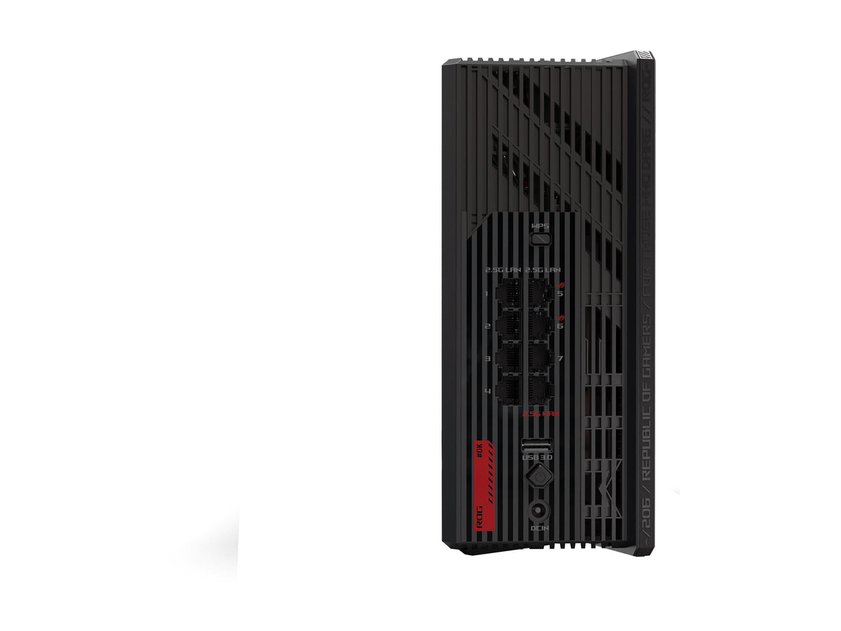 ASUS ROG Strix GS-BE18000 WiFi 7 Tri-band Router 18000 Mbps 8x 2.5G Ports 3.300 sq. ft. Coverage 2.0GHz Quad-core CPU
