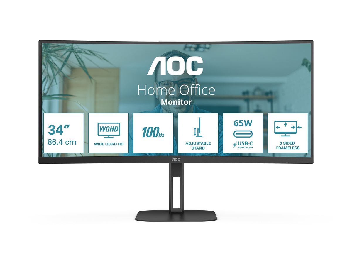 CU34V5C/BK 34"3440x1440 VA USBC HDMI DP