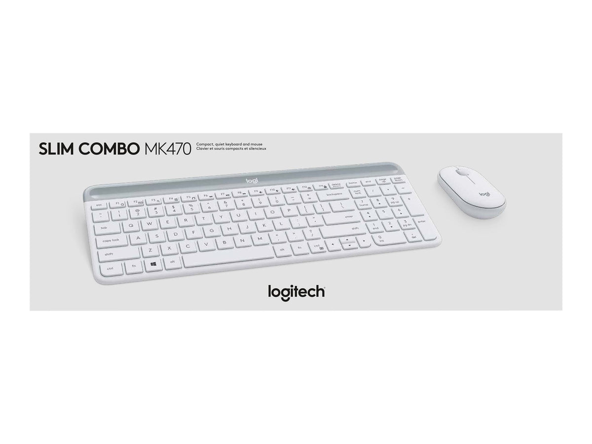 LOGITECH Slim Wireless Keyboard and Mouse Combo MK470 OFFWHITE (FR)