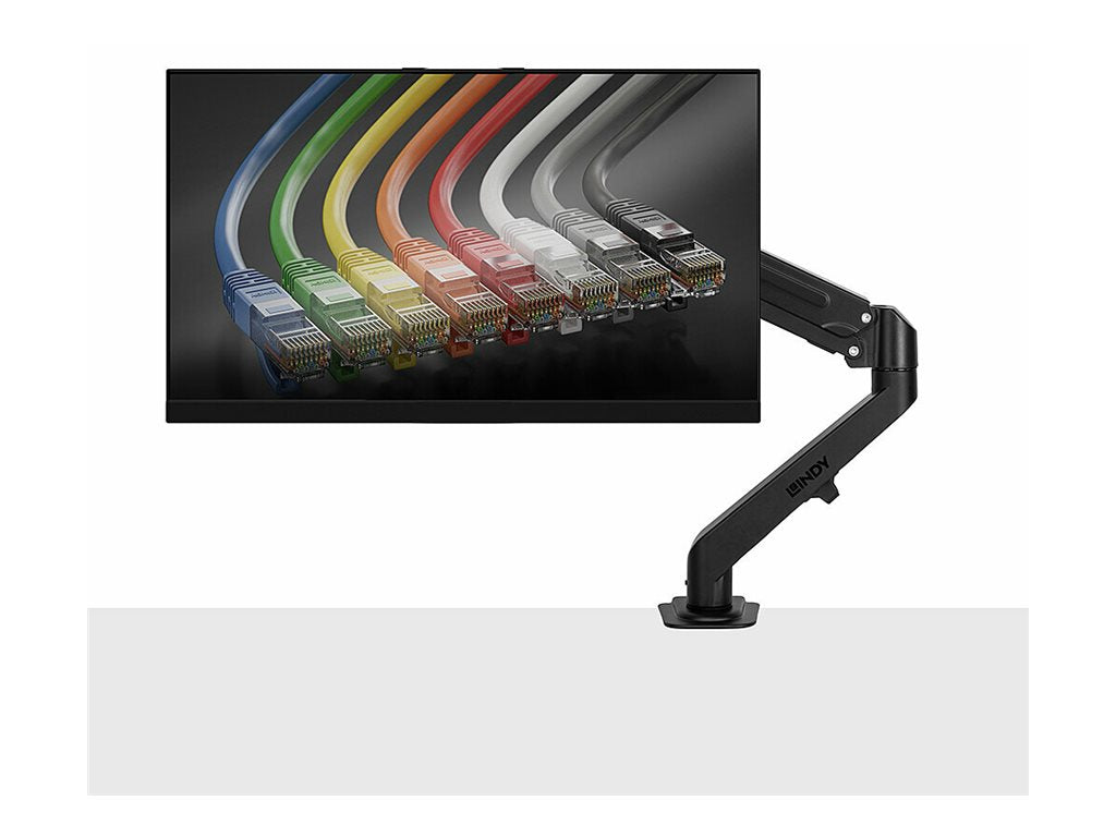 LINDY Single Mount Desktop Gas Spring Arm - Black