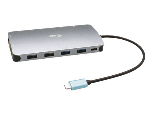 I-TEC USB-C Metal Nano Dock 2xDP 1xHDMI 1xGLAN 1xAudio/Mic 2xUSB 3.1 2xUSB 2.0 1xUSB-C Data 1xUSB-C, sans alimentation fournie