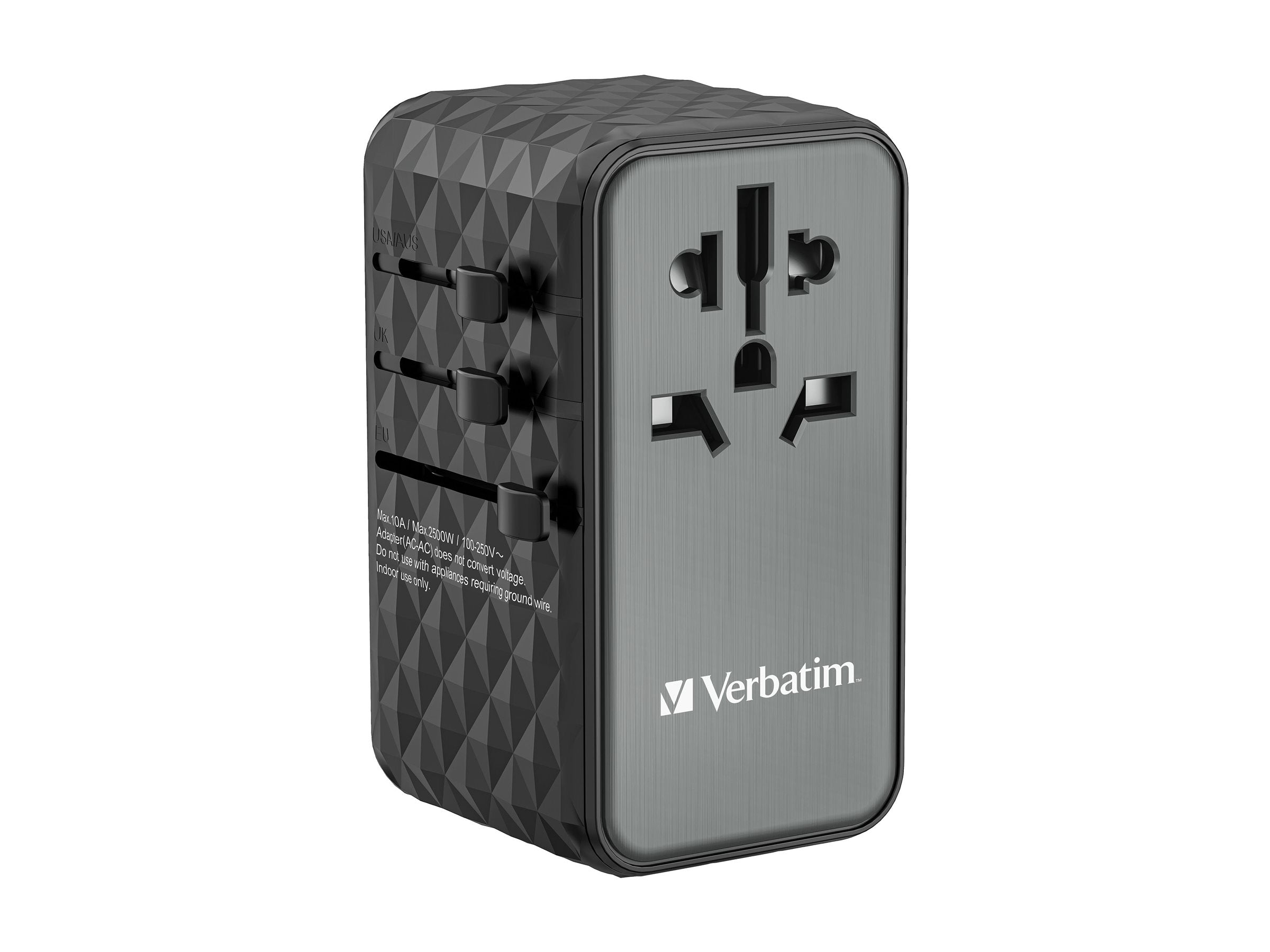 VERBATIM GAN III UNIVERSAL TRAVEL ADAPTER UTA-06 WITH 2 X USB-C PD 100W & QC 4+ / 2 X USB-A QC 3.00 WCF (P)