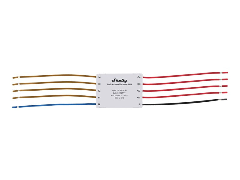 SHELLY 4-Channel Decoupler 230V AC-to-DC Input Decoupler