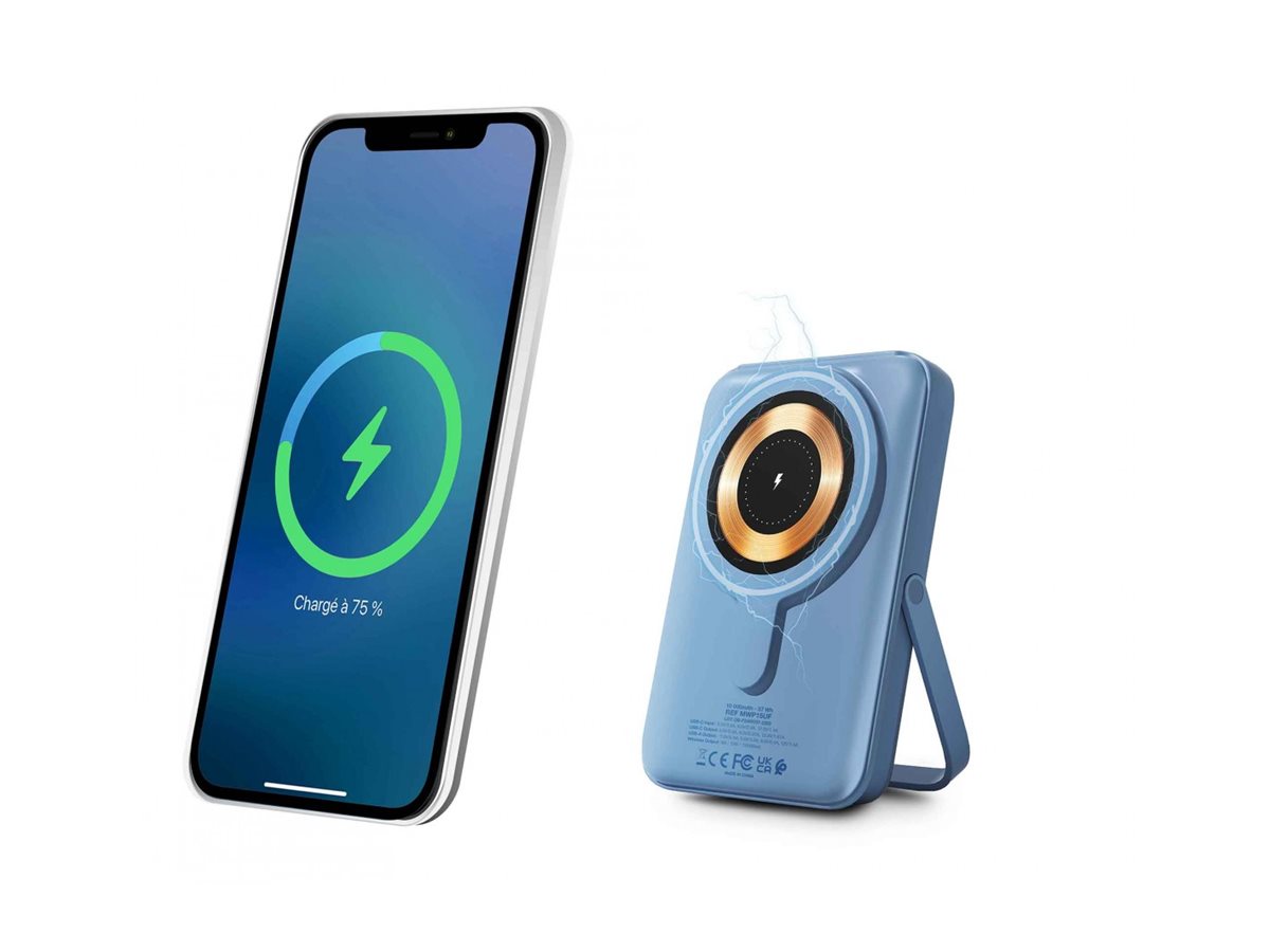 URBAN FACTORY MAGNEE POWER Wireless Magnetic Universal Powerbank 10.000mAh - Allure Blue