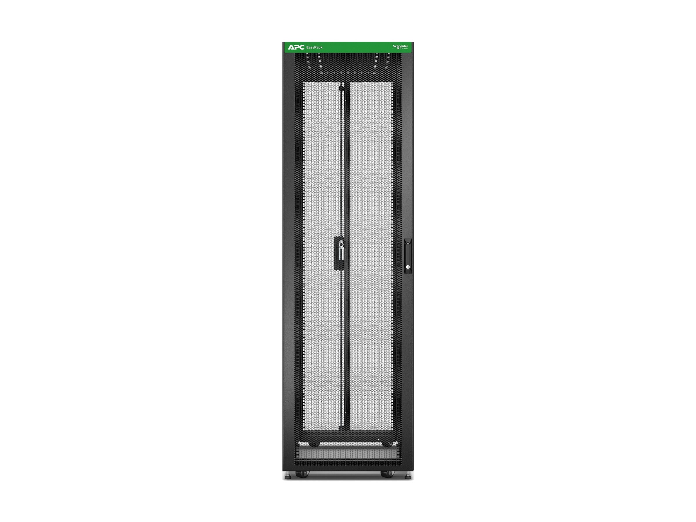 APC Easy Rack 42Ux600x1000 with Roof castors feet and 4Brackets No Side panels Bottom black