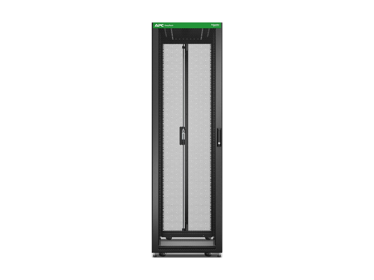 APC Easy Rack 42Ux600x1000 with Roof castors feet and 4Brackets No Side panels Bottom black