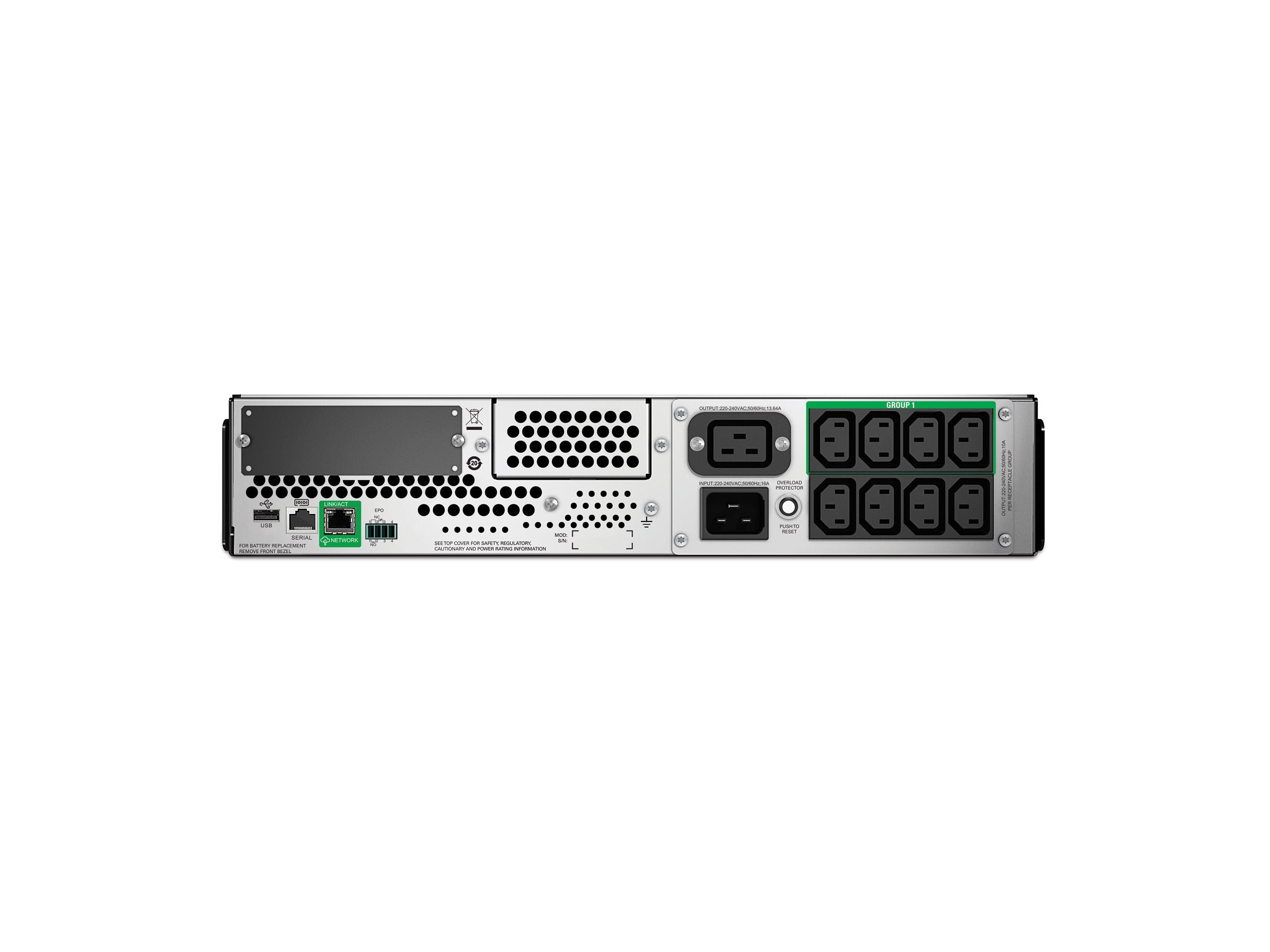 APC Smart-UPS SMT 2200VA LCD RM with SmartConnect UPS Rack AC 230V 1980Watt 2200VA RS-232 USB output connectors 9 2U