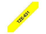BROTHER P-TOUCH TZE-631 noir sur jaune  12mm