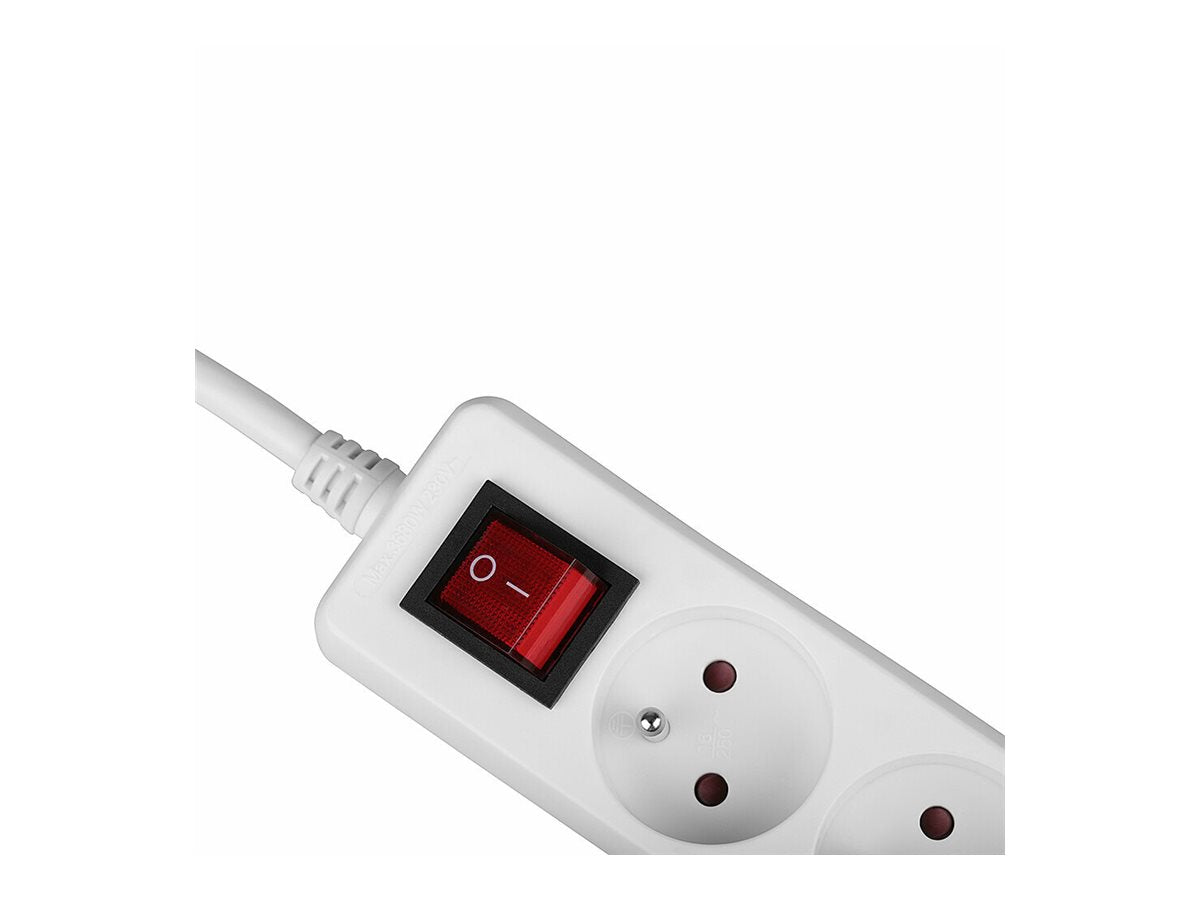 LINDY 6 way Mains Gang Socket with switch FR France