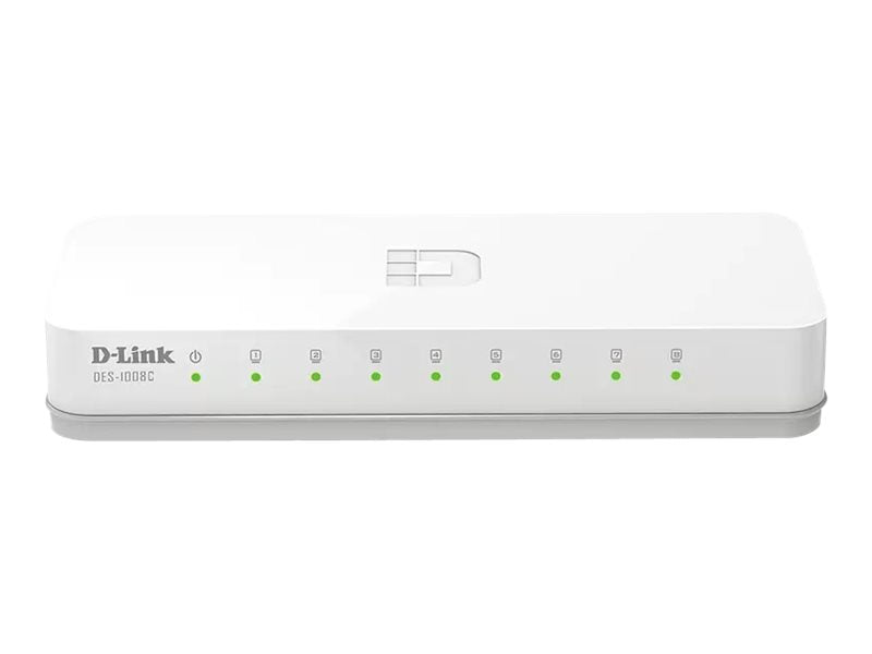 D-LINK 8 ports 10/100 Mbps - Plastique - Conception économe en énergie et silencieuse
