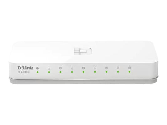D-LINK 8 ports 10/100 Mbps - Plastique - Conception économe en énergie et silencieuse