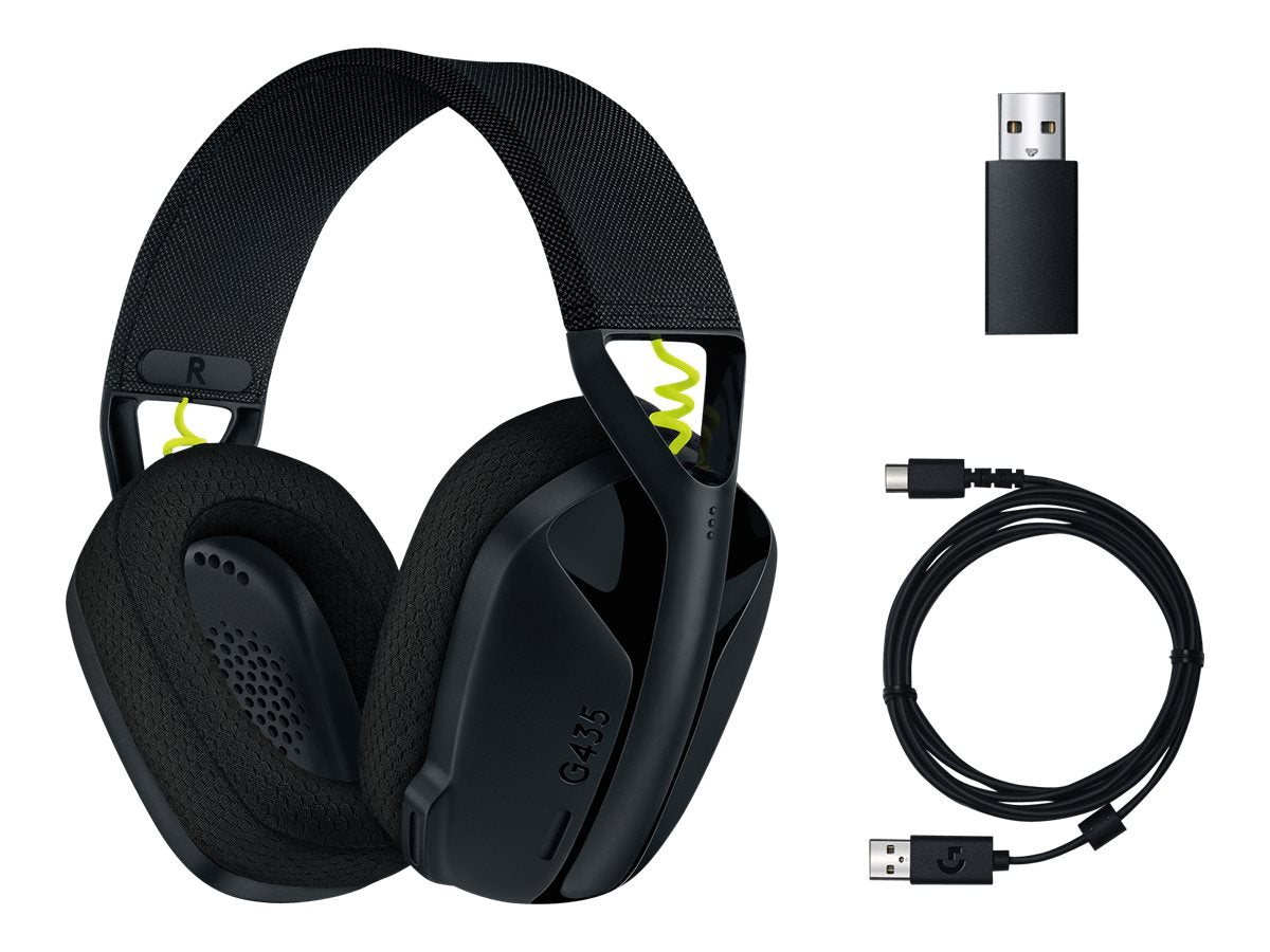 LOGITECH Lightspeed G435 Headset full size Bluetooth / 2.4 GHz radio frequency wireless black Discord Certified