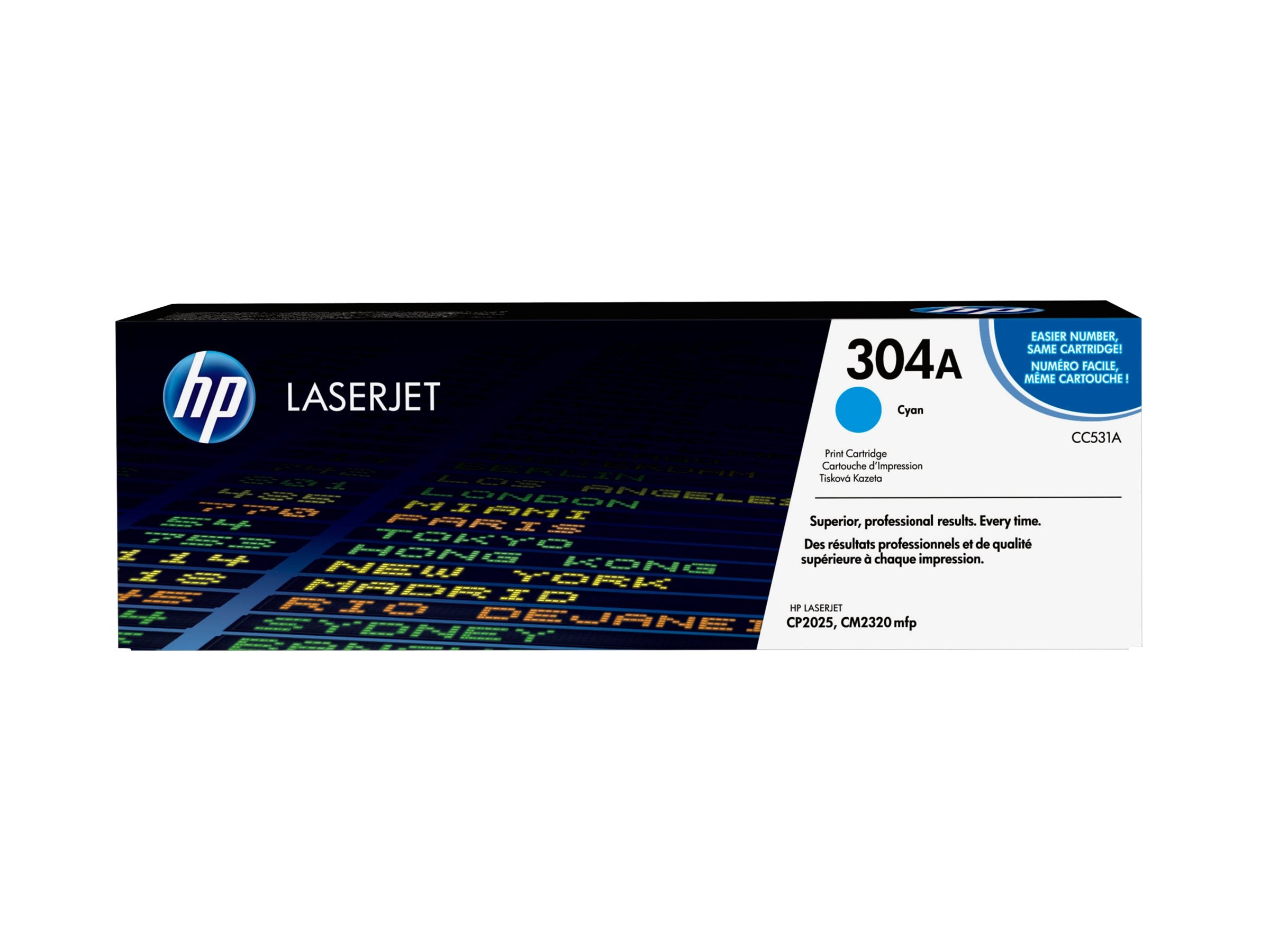 HP 304A original Colour LaserJet Toner cartridge CC531A cyan standard capacity 2.800 pages 1-pack ColorSphere