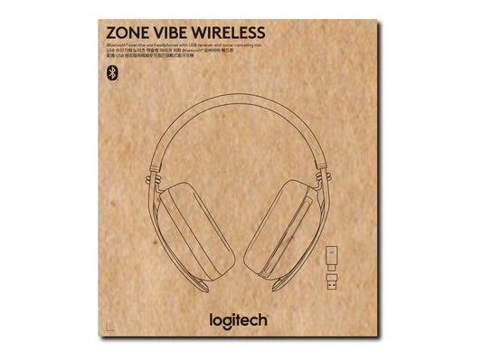 LOGITECH Zone Vibe Wireless Headset full size Bluetooth wireless USB-C via Bluetooth adapter graphite Certified for Microsoft Teams