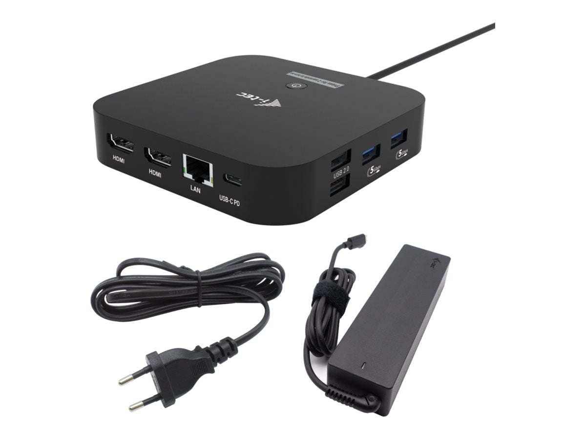 I-TEC USB-C Dual HDMI DS 2xHDMI 1xGLAN 2xUSB-A 3.2 2xUSB 2.0 1xUSB-C Gen2 1xUSB-C Gen1 1xAudio/Mic Jack 1x100W USB-C PD+Charger 100W