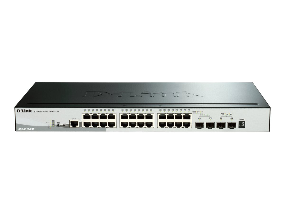 D-LINK 28-Port Smart Managed PoE Gigabit Stack Switch 2x 10G dlink green 3.0 24x 10/100/1000Mbit/s TP RJ-45 PoE Port 802.3at