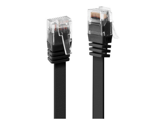 LINDY Cat.6 Flat Ribbon Patch Cable Black 5m Without Shielding