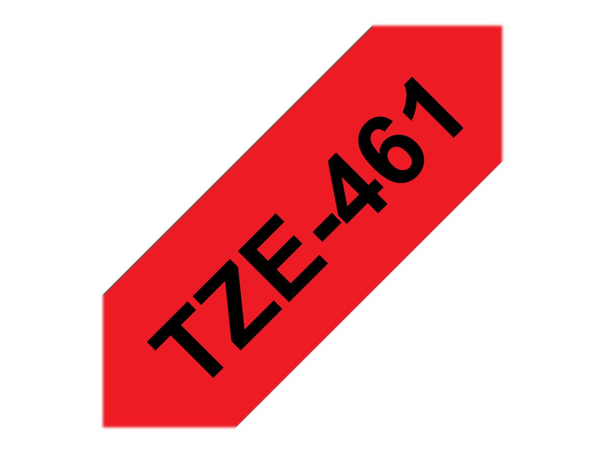 BROTHER P-TOUCH TZE-461 noir sur rouge 36mm