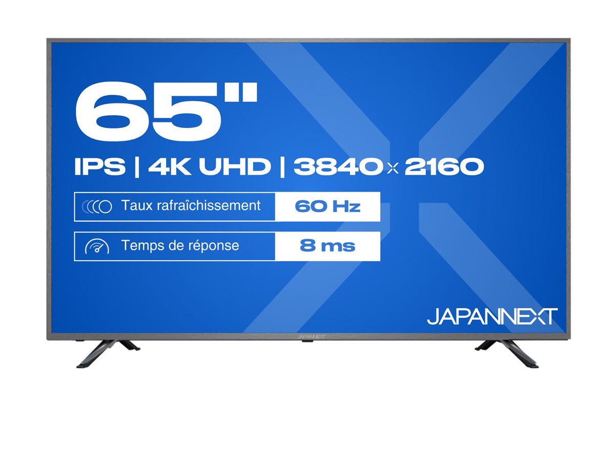 JAPANNEXT JN-IPS550UHD60F - Ecran 55p - 4K 3840x2160 UHD 60Hz - IPS - 320 cd/m2 - 1200:1 - HDR - HDMI x3 - télécommande - pieds