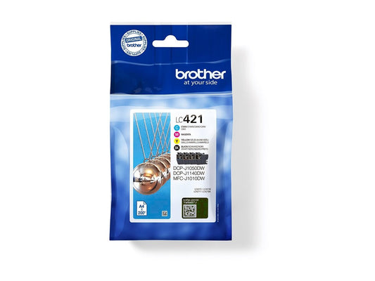 BROTHER 4-pack of Black Cyan Magenta and Yellow 200-page standard capacity ink cartridges for DCP-J1050DW MFC-J1010DW and DCP-J11