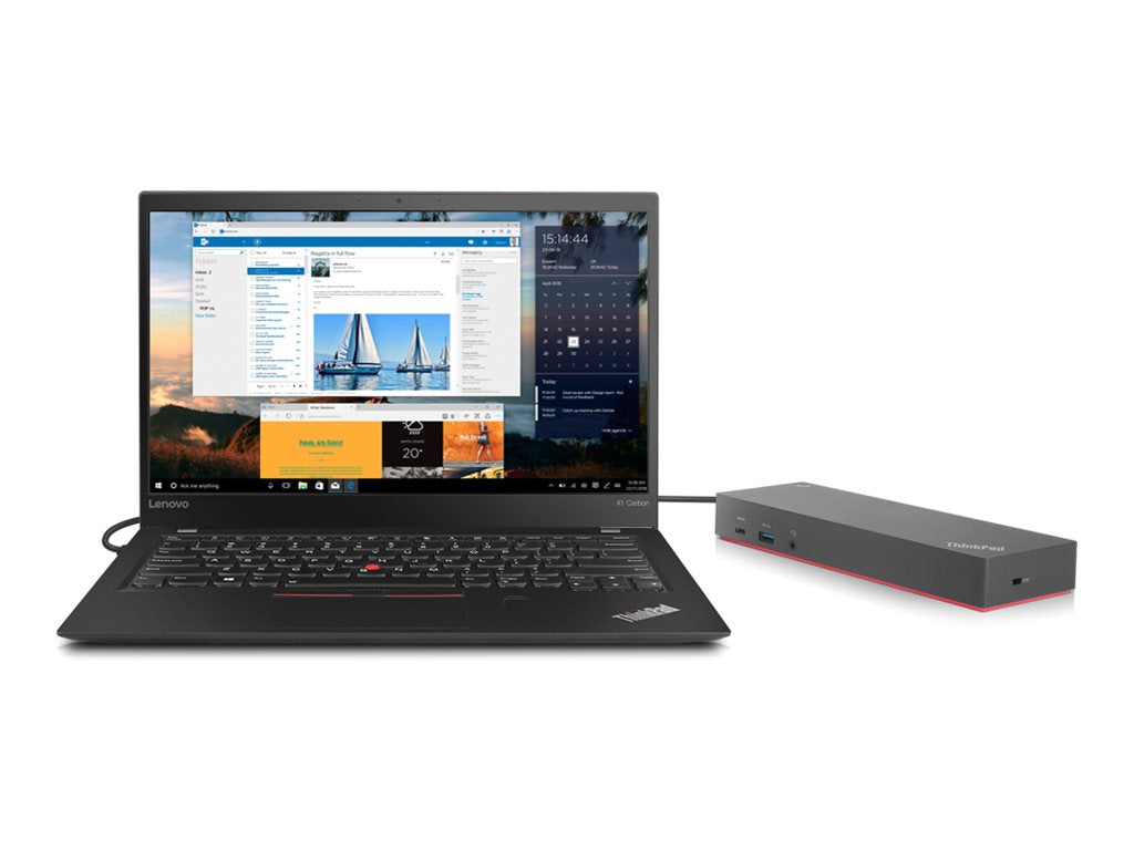 LENOVO ThinkPad Hybrid USB-C avec USB-A Dock - Station daccueil - USB-C - 2 x HDMI, 2 x DP - GigE - 135 Watt - ThinkRed