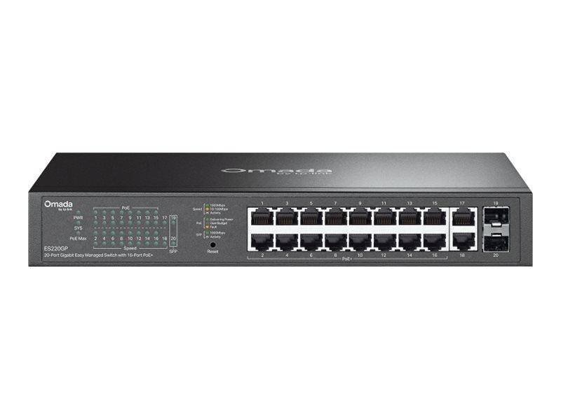 TP-LINK Omada 20-Port Gigabit Easy Managed Switch with 16-Port PoE+