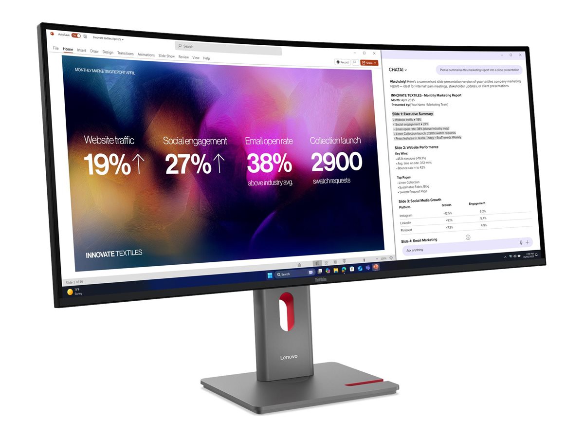 LENOVO ThinkVision P40WD-40 40p ECO-IPS 5120 x 2160 21:9 120Hz 300cd/m2 8ms HDMI DP