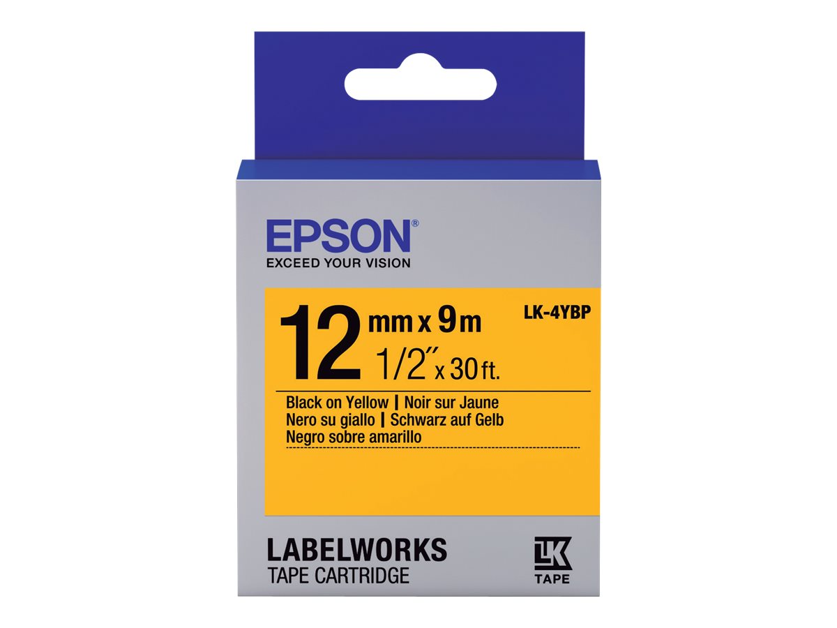 EPSON LK-4YBP Couleur pastel Noir/Jaune 12/9