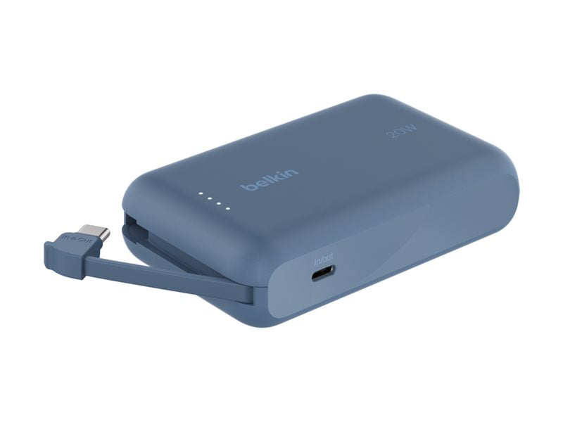 BELKIN 10k PD20w Integrated USB-C Cable Power Bank Blue
