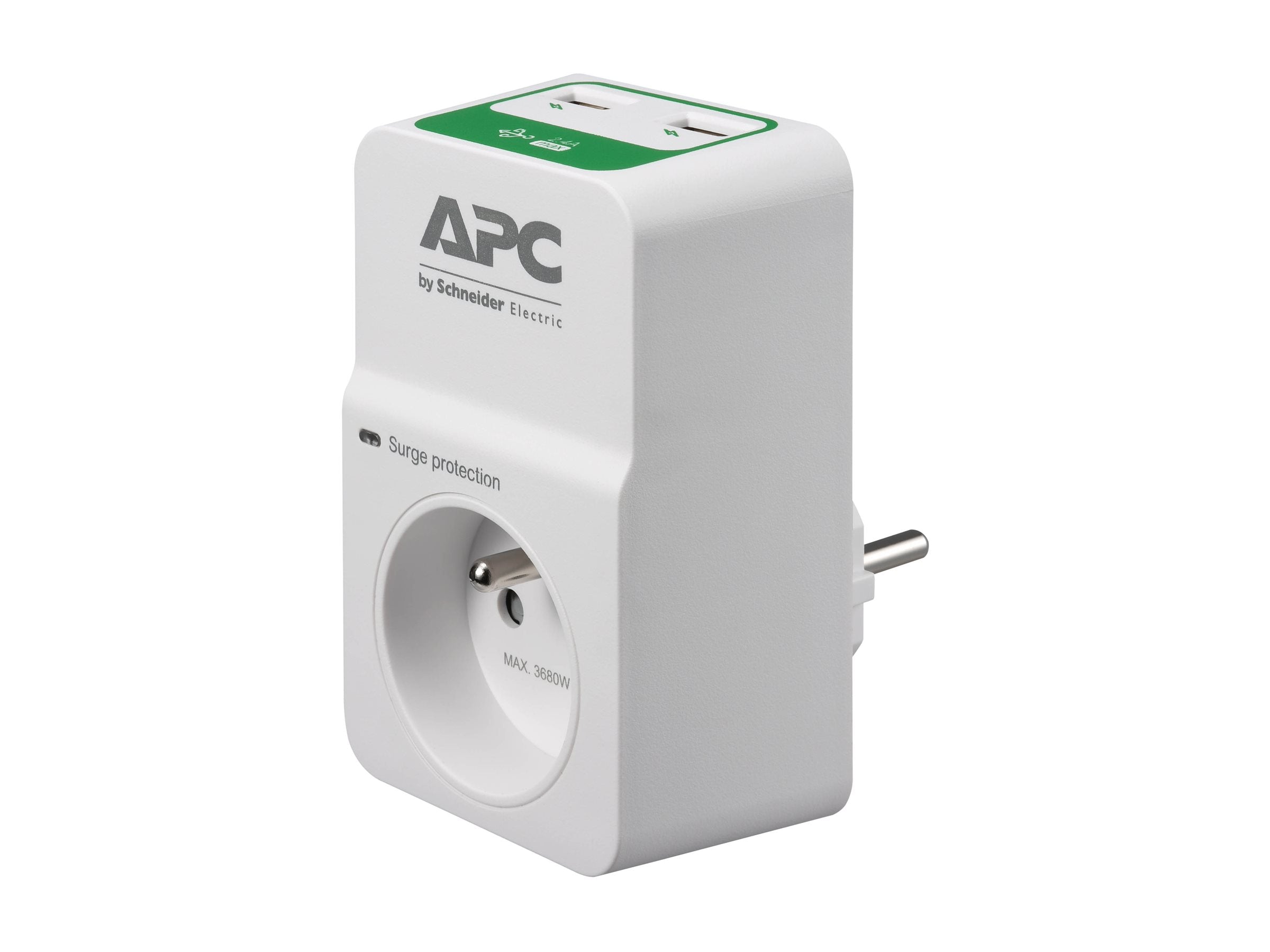 APC Essential Surgearrest PM1WU2 Surge protector AC 230V output connectors 1 France white