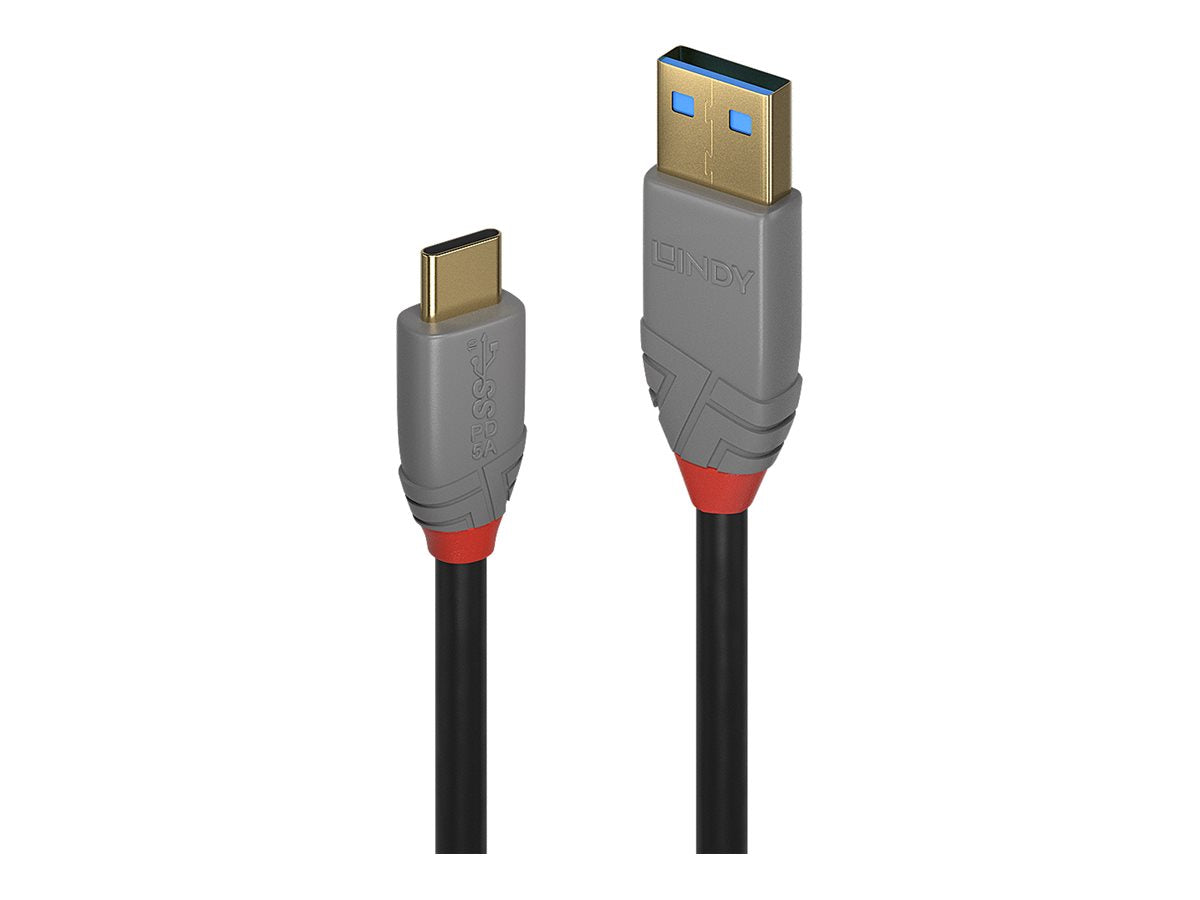LINDY 2m USB 3.2 Type A to C Cable 5A PD Anthra Line