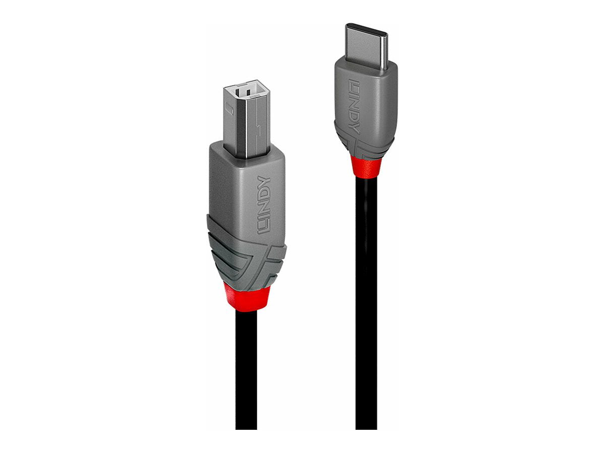 LINDY 2m USB 2.0 Type C to B Cable Anthra Line