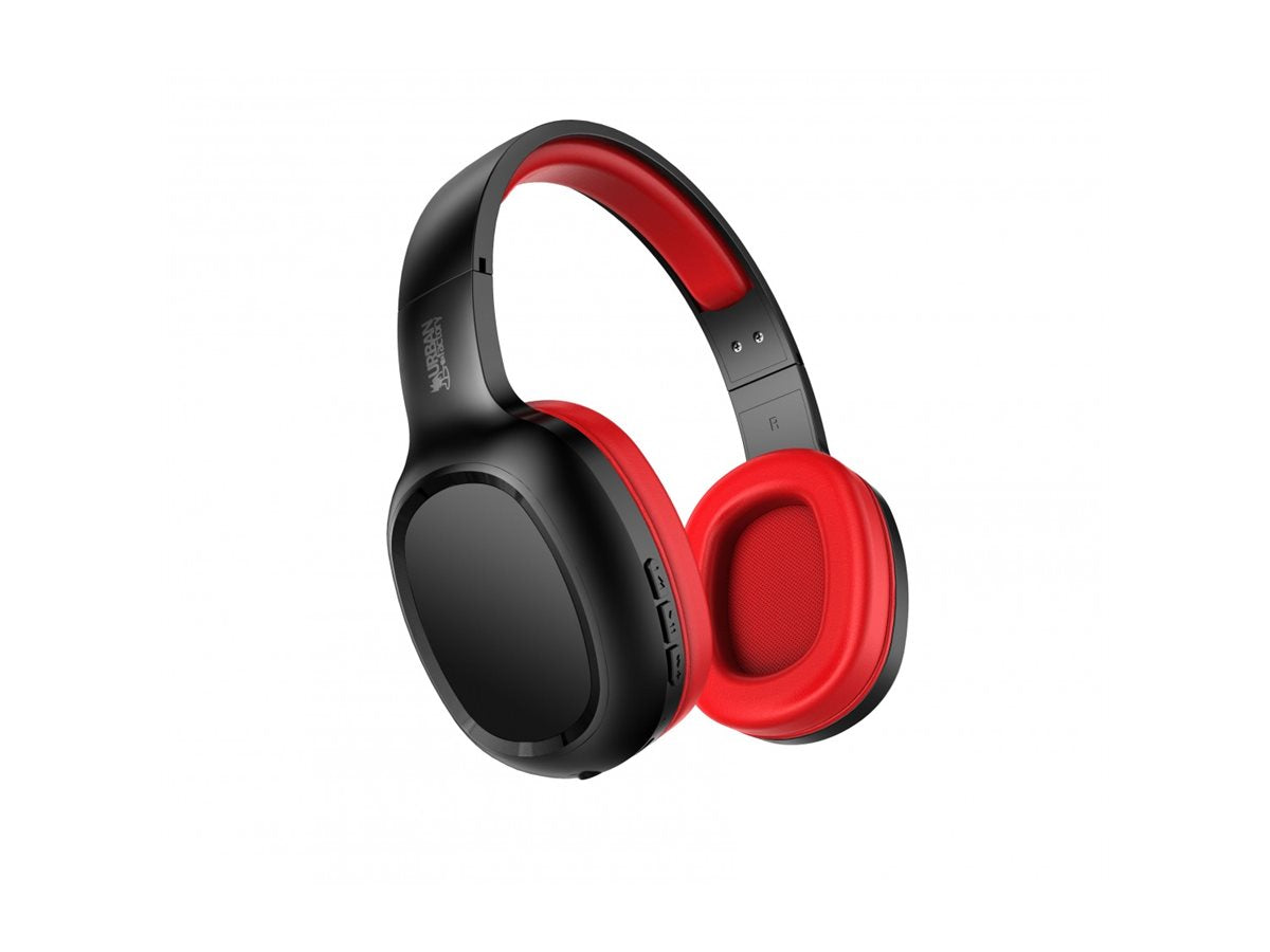 URBAN FACTORY Movee On-Ear Headphones Bluetooth 5.1 Rechargeable - Black/Red