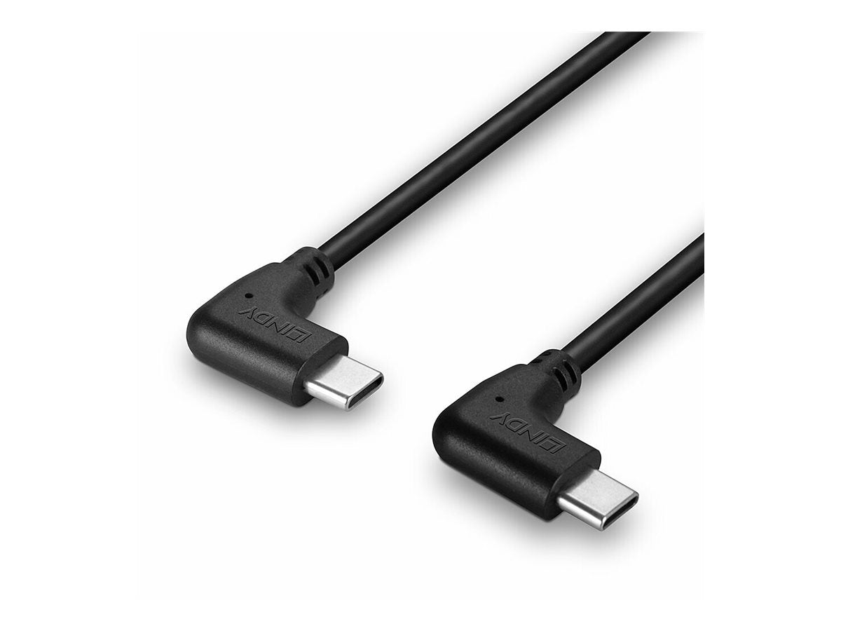 LINDY 1m USB 2.0 Type C Cable 2 x 90 Right Angle