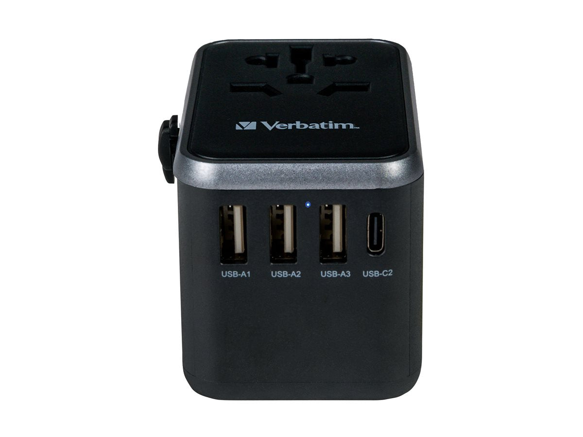 VERBATIM UNIVERSAL TRAVEL ADAPTER UTA-04 PD61W / QC / 3XUSB / 2XTYPE-C WCF (P)