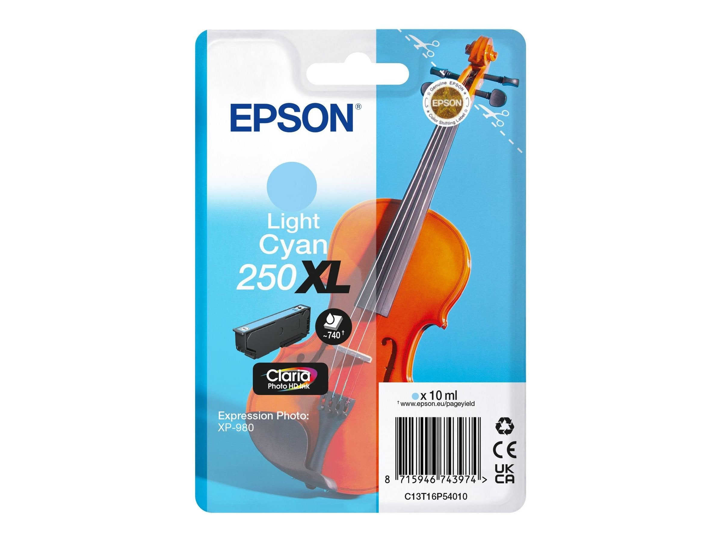 EPSON Singlepack Light Cyan 250XL ink