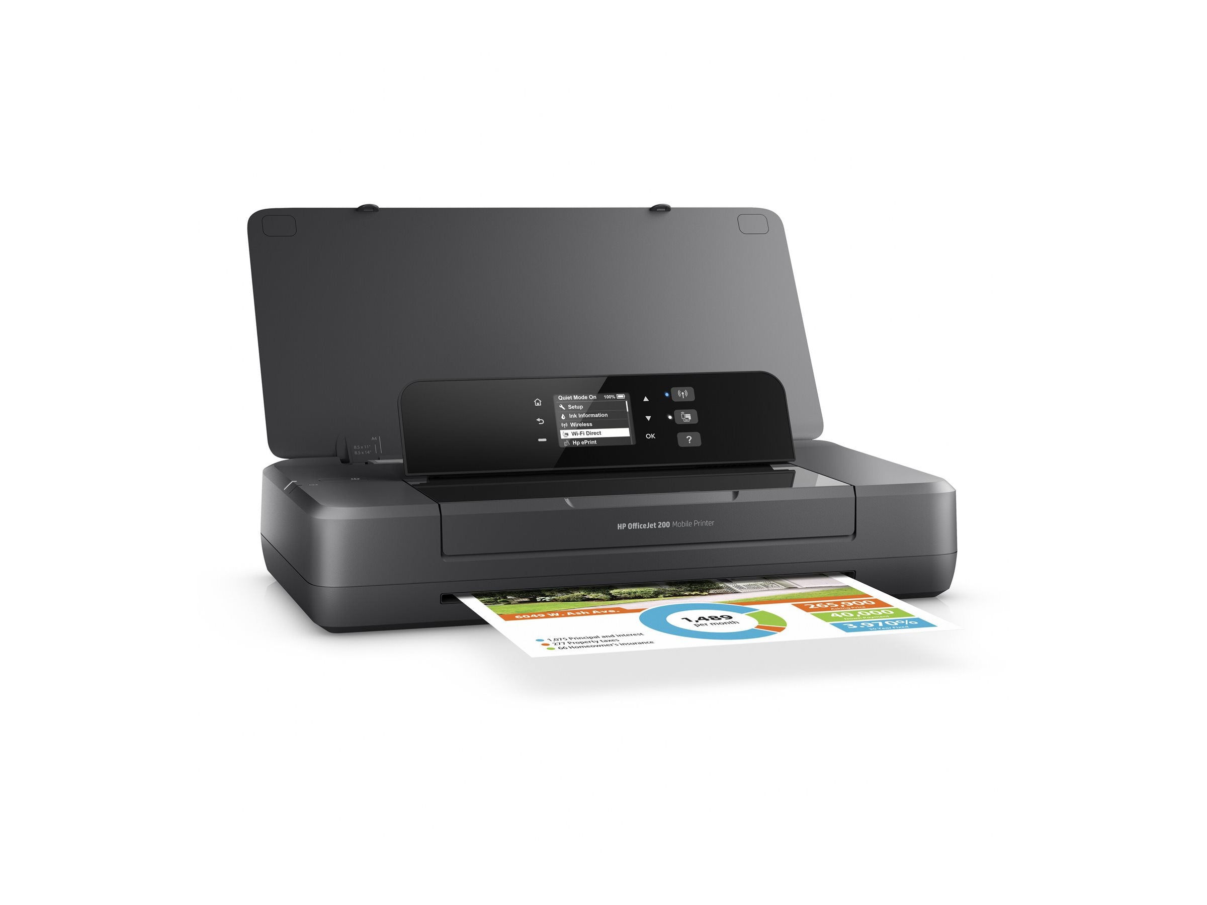 HP Officejet 200 Mobile Printer Printer colour inkjet A4 1200x1200dpi 20ppm mono 19ppm colour 50sheets USB Wi-Fi
